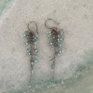 Elegant Silver and Blue Dangle Earrings